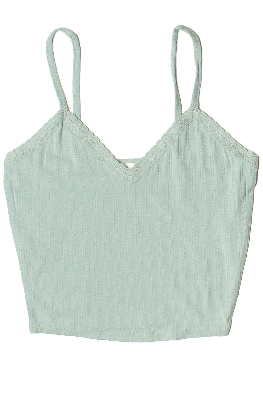 Lace Trim Stripe Cami