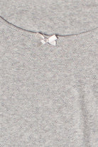 Long Sleeve Pointelle Bow Top