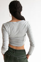 Long Sleeve Pointelle Bow Top