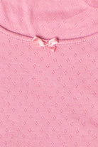 Long Sleeve Pointelle Bow Top