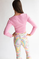 Long Sleeve Pointelle Bow Top