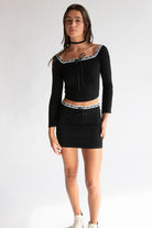 Ribbon Lace Mini Skirt