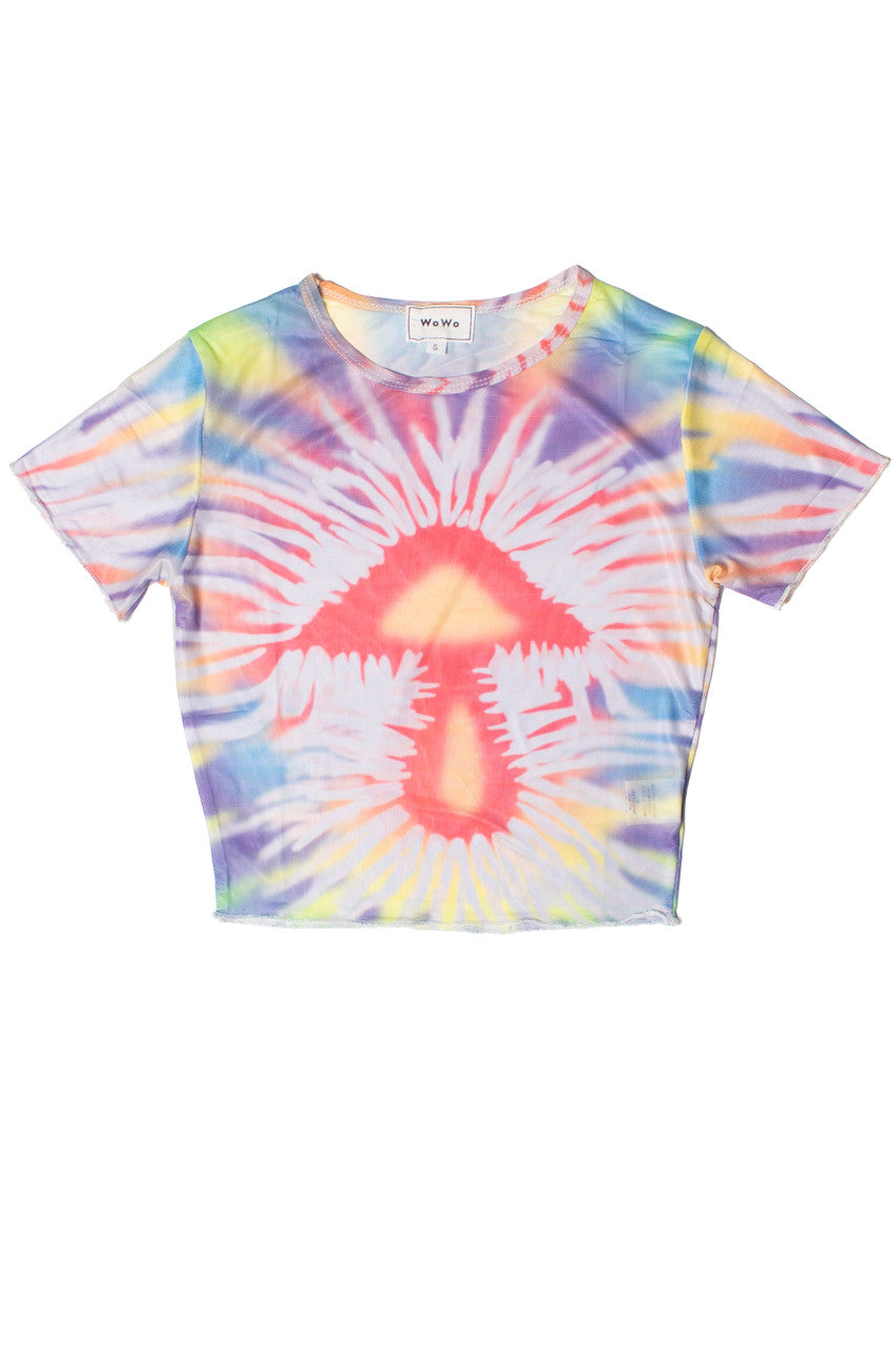 Mesh Tie Dye Mushroom Tee