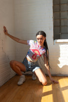 Mesh Tie Dye Mushroom Tee