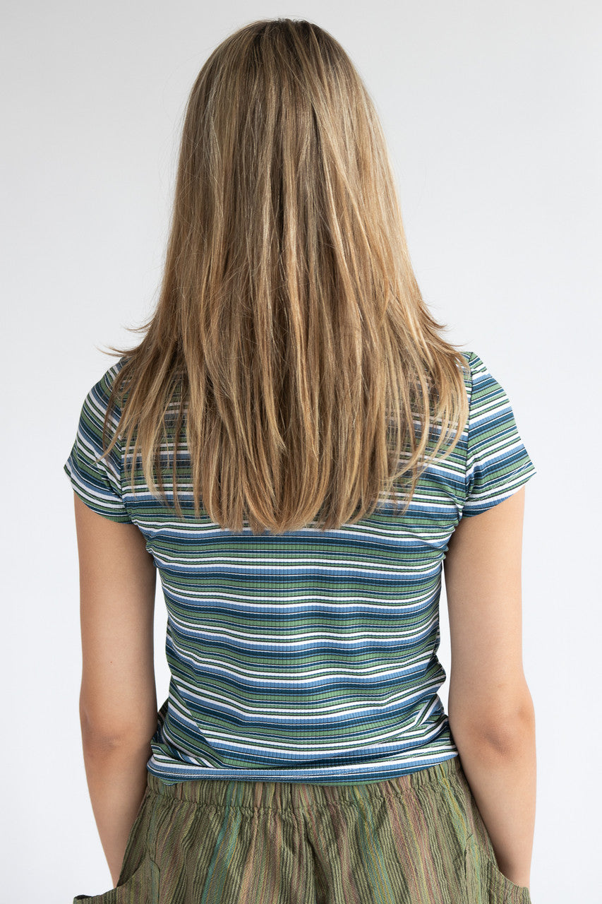 Striped Ribbed Tee