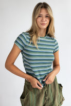 Striped Ribbed Tee