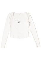 Layered Hem Bow Detail Long Sleeve Top