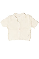 Short Sleeve Collared Crochet Cardigan