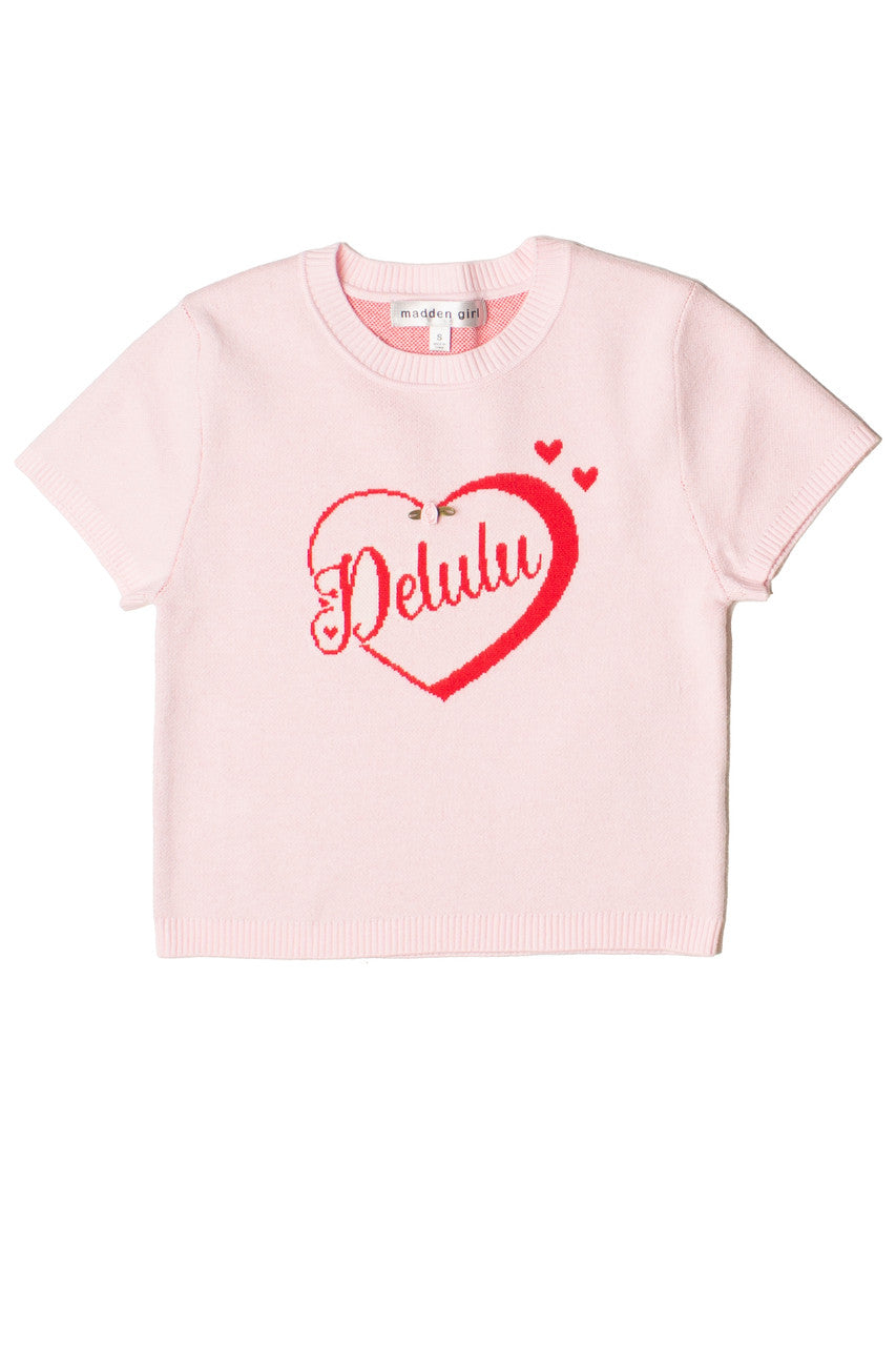 Delulu Short Sleeve Sweater Top