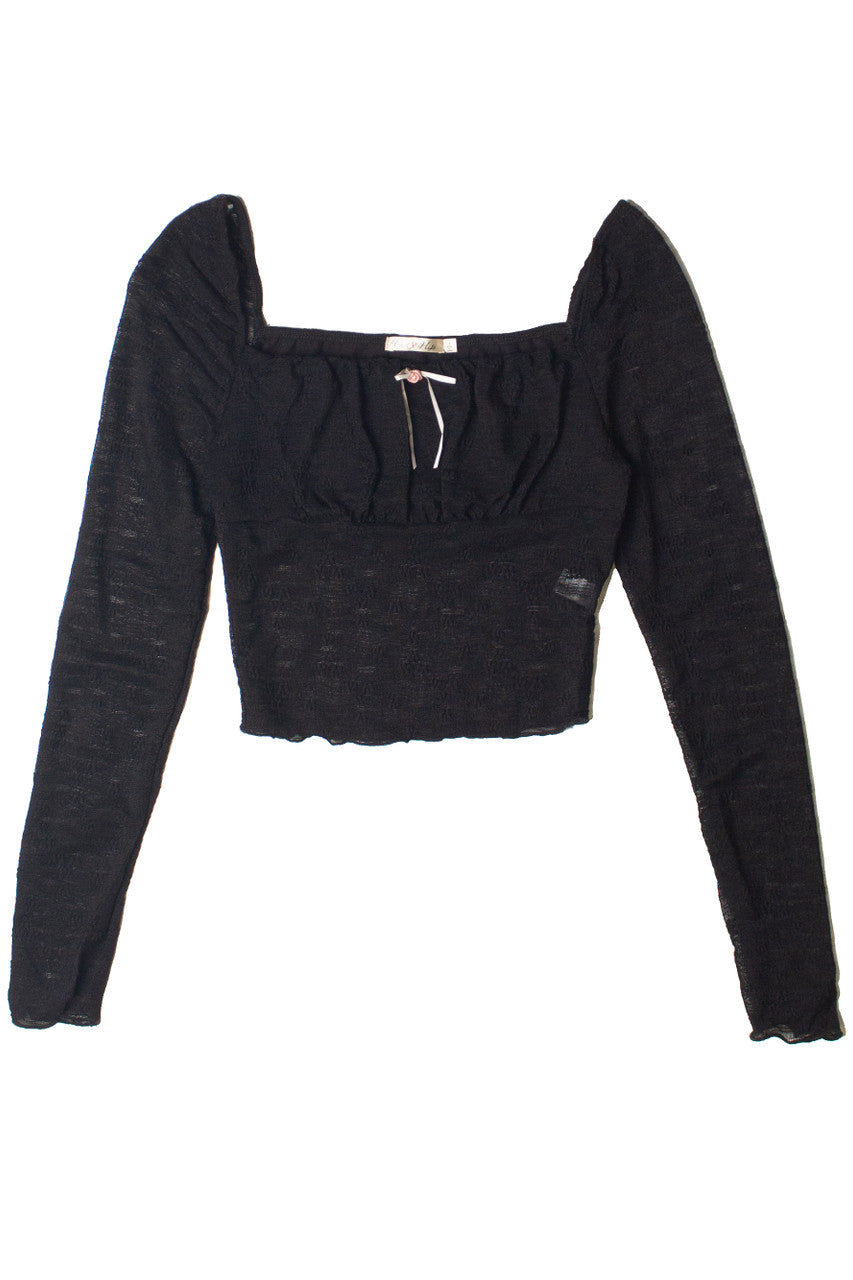 Milkmaid Rosette Bow Long Sleeve Top