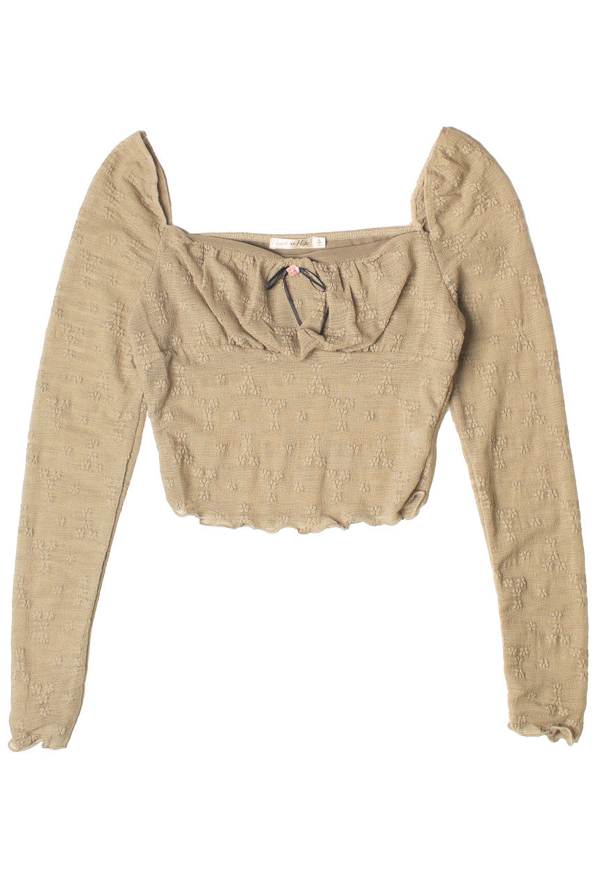 Milkmaid Rosette Bow Long Sleeve Top