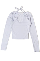 Layered Halter Bow Long Sleeve Top