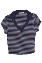 Striped Crop Polo Tee