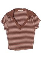 Striped Crop Polo Tee