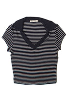 Striped Crop Polo Tee