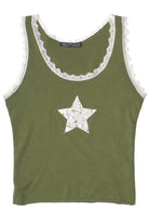 Lace Trim Star Tank Top