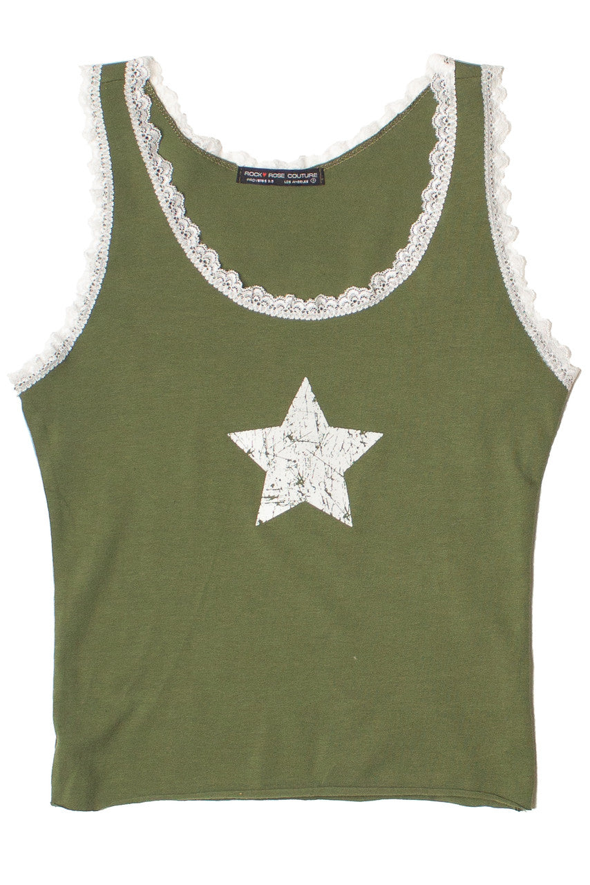 Lace Trim Star Tank Top