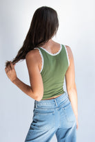 Lace Trim Star Tank Top