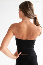 Lace Trim Ribbed Tube Top
