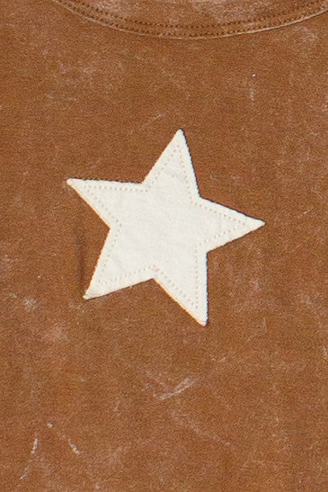 Mineral Wash Raglan Star Patch Tee
