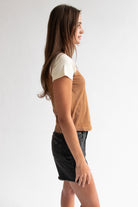 Mineral Wash Raglan Star Patch Tee