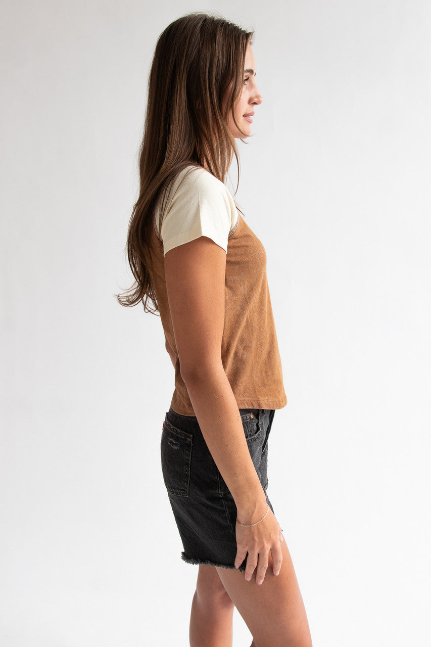 Mineral Wash Raglan Star Patch Tee
