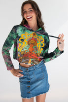 Trippy Frog Tie Dye Cropped Hoodie