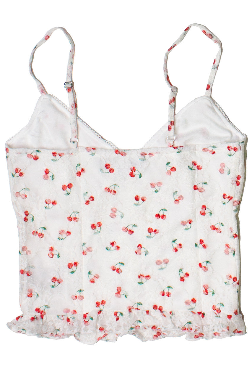 Cherry Print Lace Cami