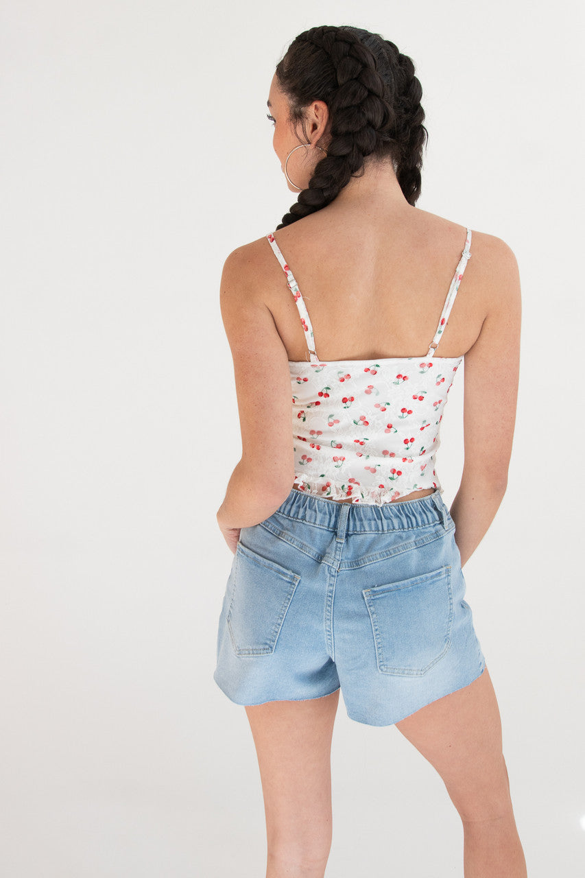 Cherry Print Lace Cami