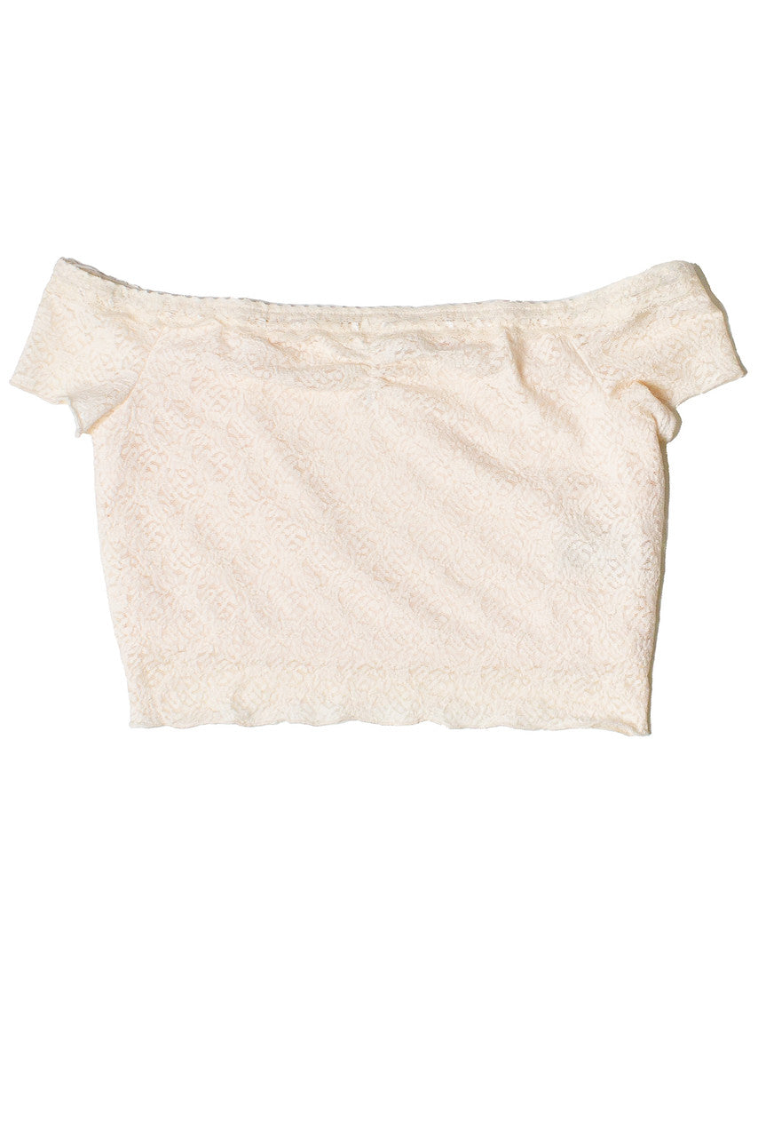 Lace Over The Shoulder Ruched Top