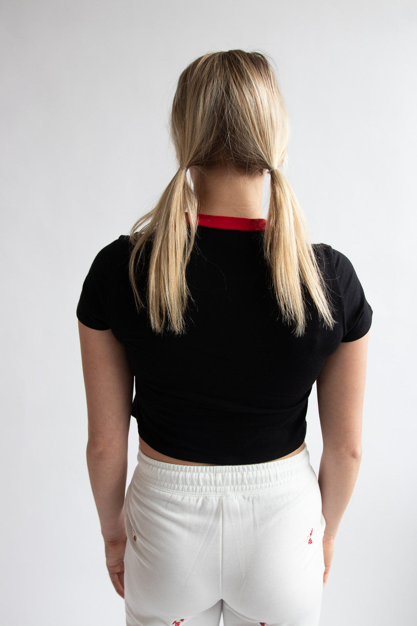 Make Cowboys Cry Crop Ringer Tee