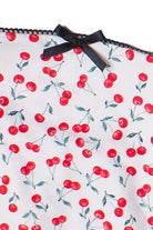 Cherry Print Picot Trim Bow Cami 