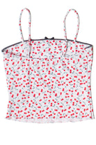 Cherry Print Picot Trim Bow Cami 