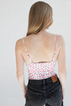 Cherry Print Picot Trim Bow Cami