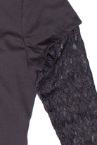 Layered Lace Long Sleeve Tee - Dark Gray