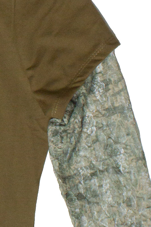 Layered Lace Long Sleeve Tee - Olive