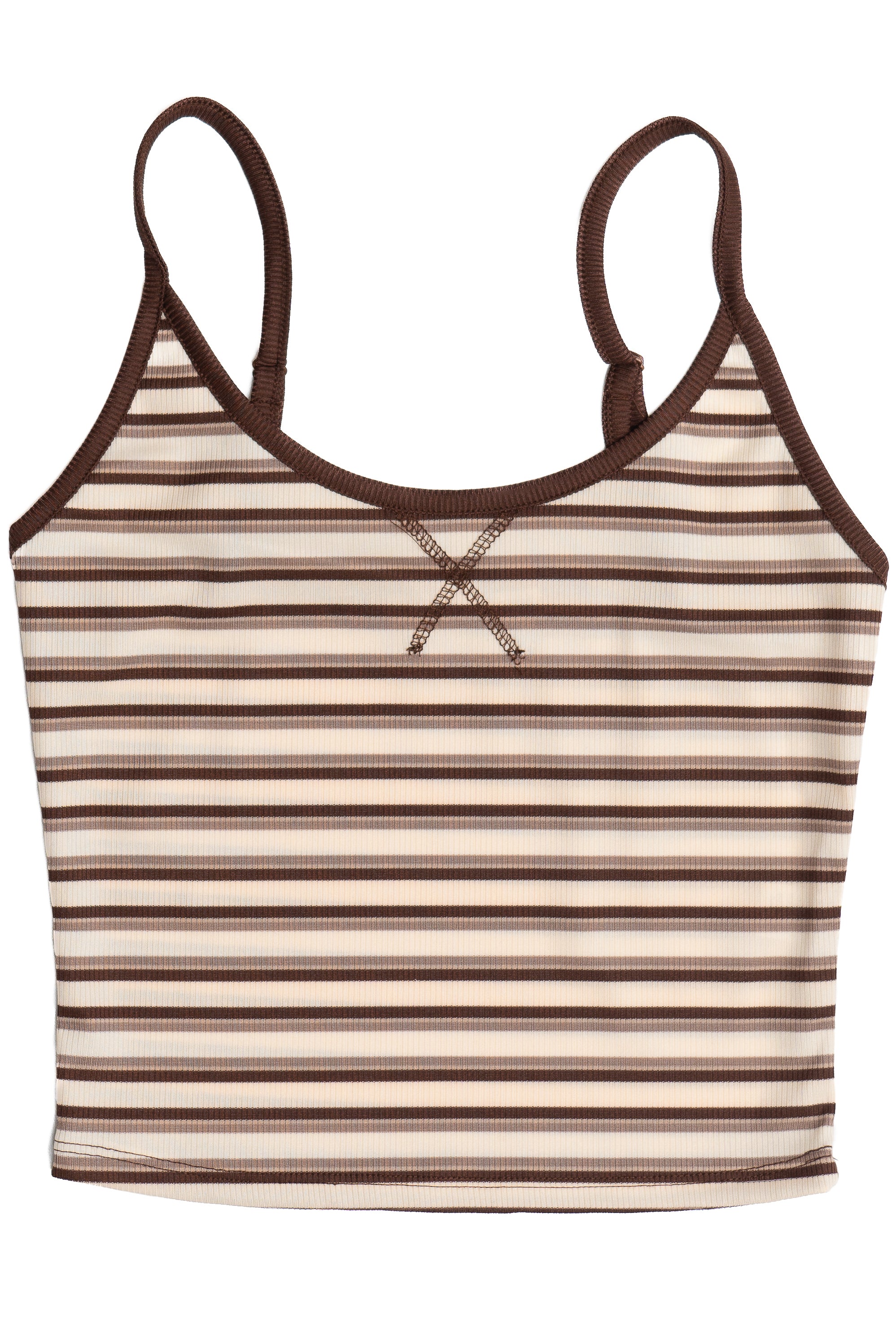 Striped Ringer Cami - Beige