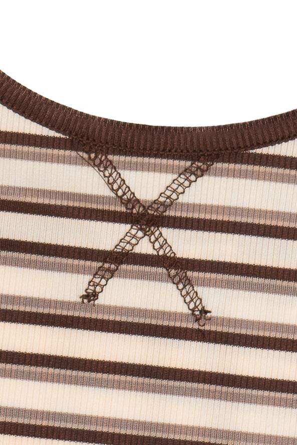 Striped Ringer Cami - Beige