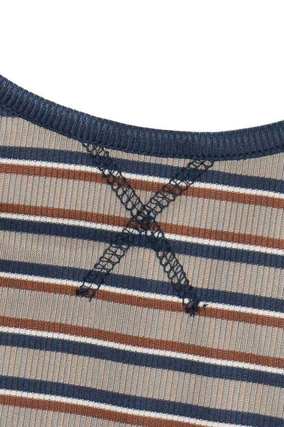 Striped Ringer Cami - Gray