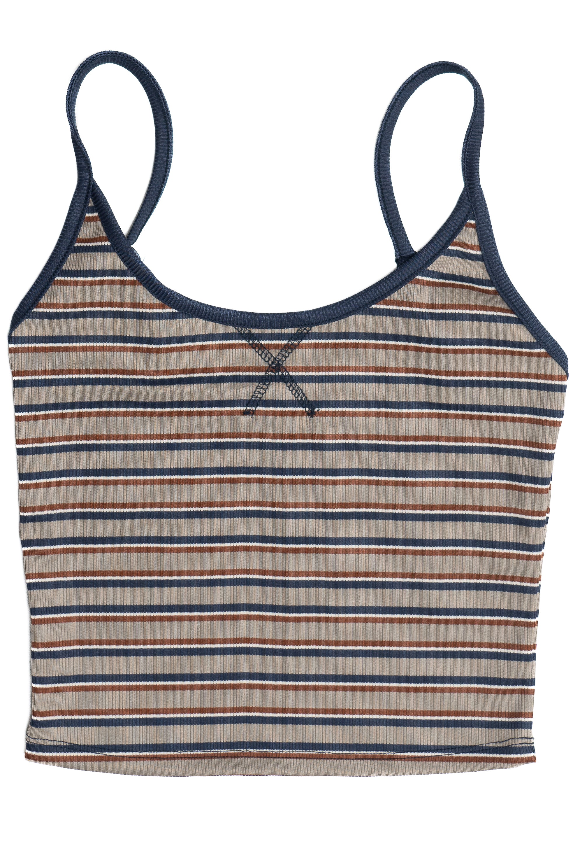 Striped Ringer Cami - Gray
