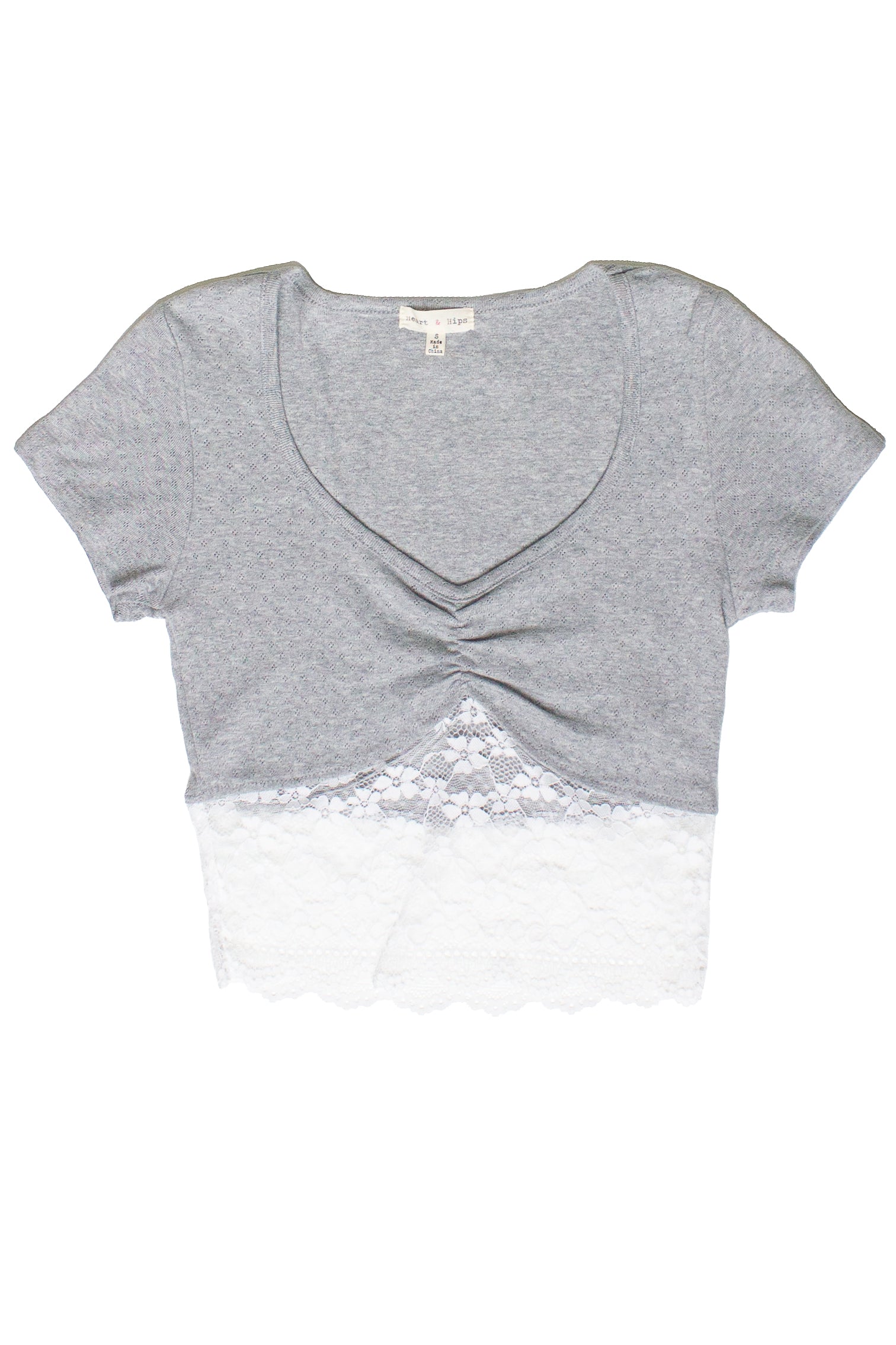 Lace Hem Pointelle Crop Tee – Ragstock