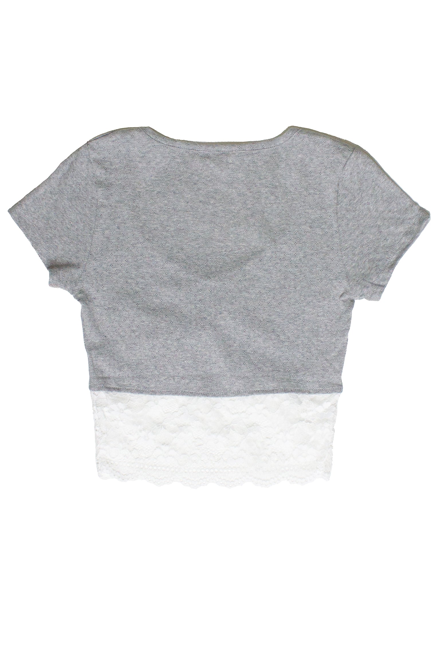 Lace Hem Crop Tee