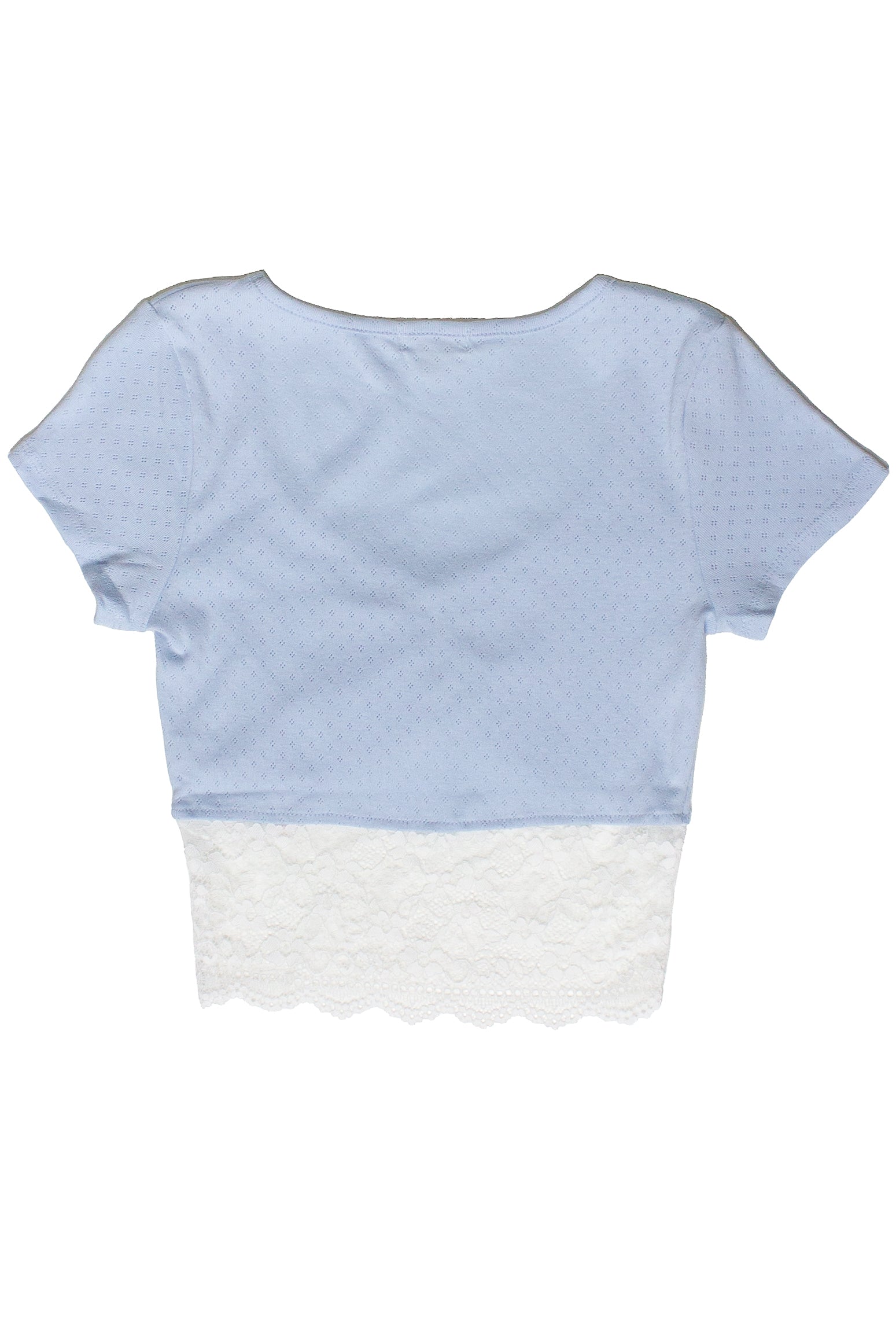 Bluelea ブルレア Hem lace tee レースT white ASOS DESIGN short