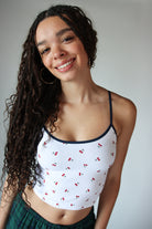 Seamless Cherry Print Ringer Cami