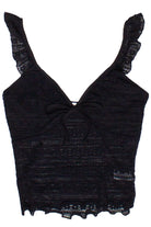 Ruffle Lace Tie Front Tank Top
