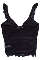 Ruffle Lace Tie Front Tank Top