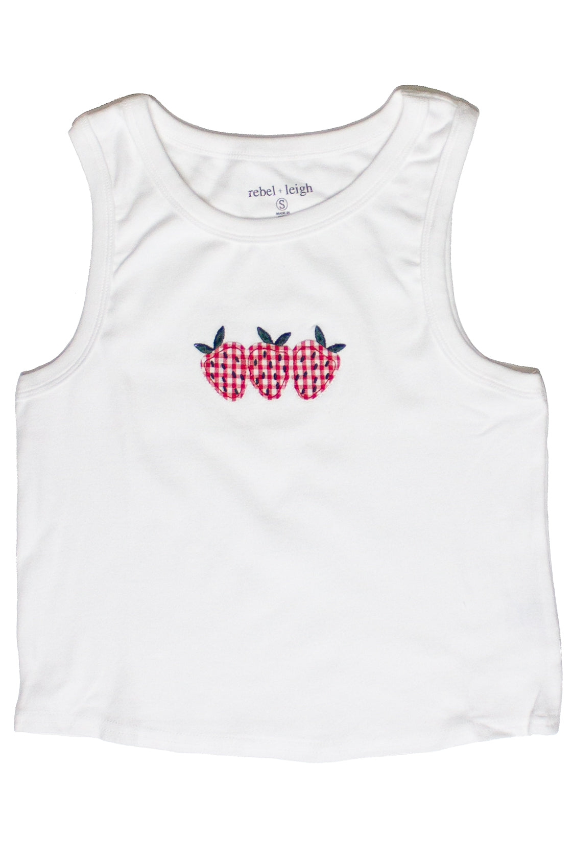 Patch Crop Tank Top White Front