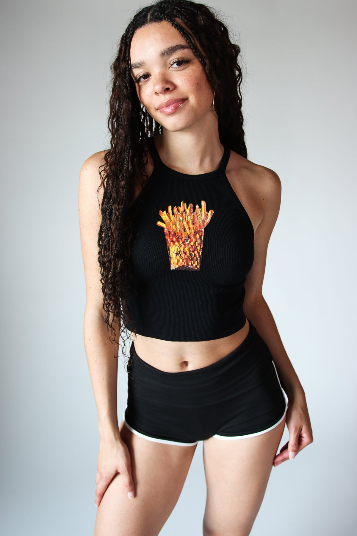 Hot Fries High Neck Seamless Tank Top