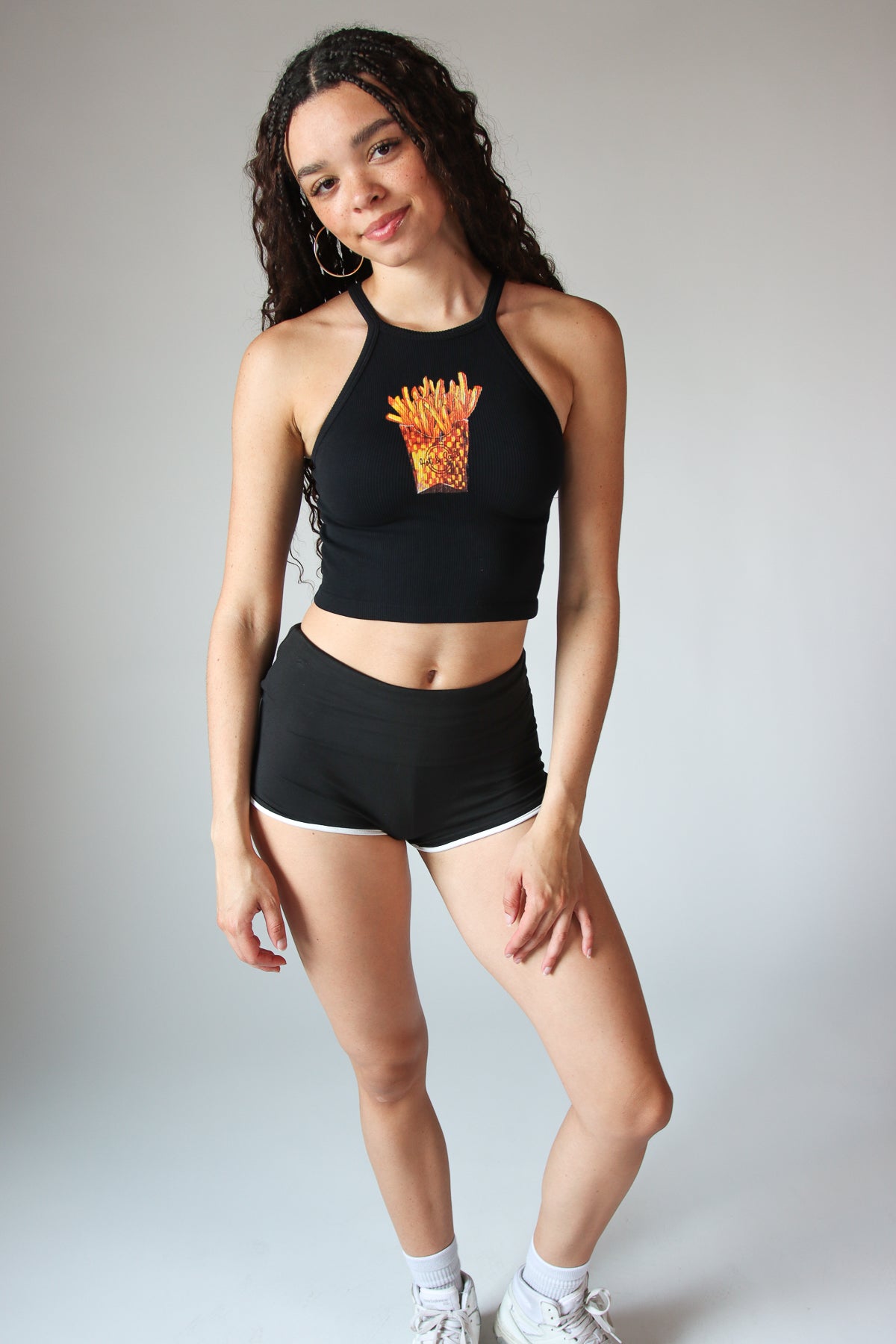 Hot Fries High Neck Seamless Tank Top