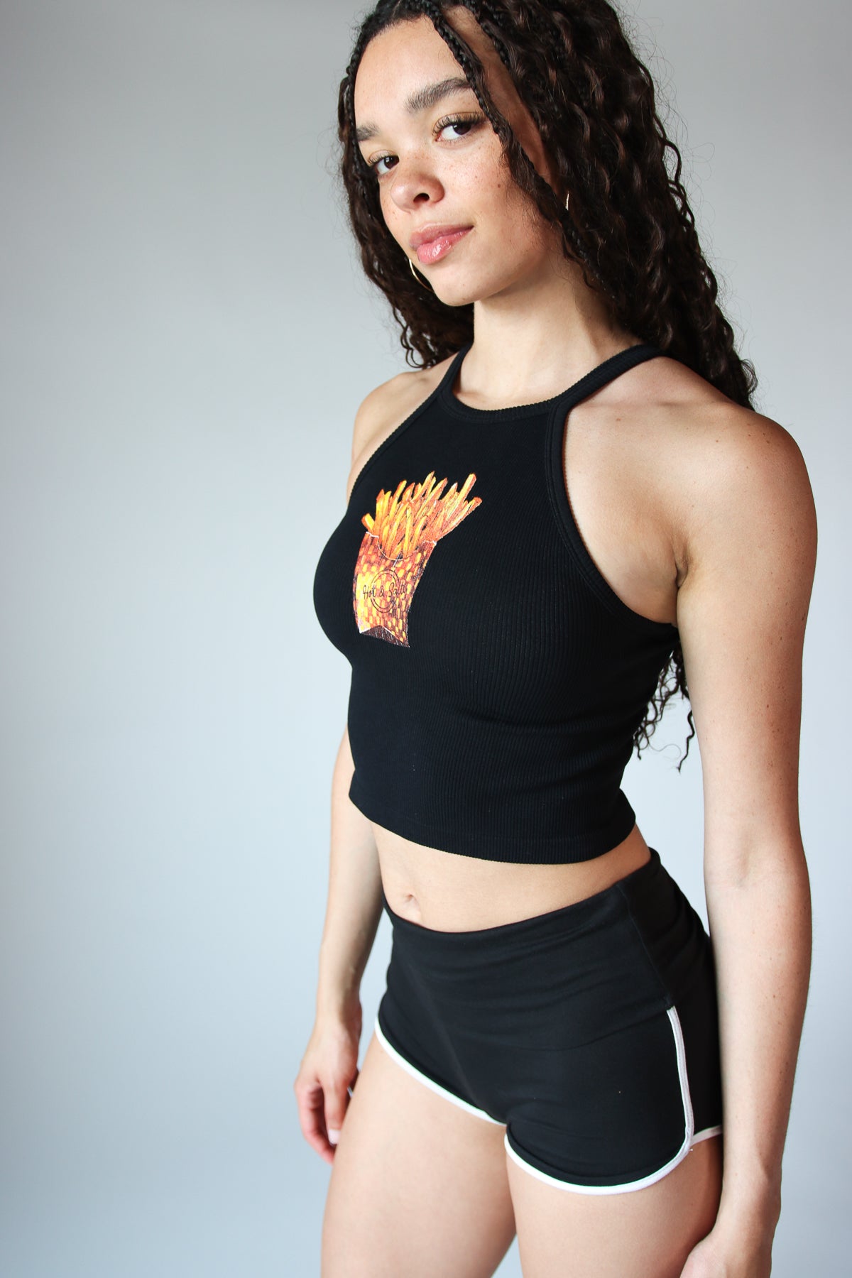 Hot Fries High Neck Seamless Tank Top